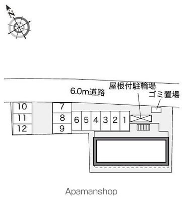 レオパレス豊郷ハーベスト[1K/23.18m2]の配置図