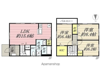 アルページュ上北台Ｅ棟[3LDK/85.5m2]の間取図