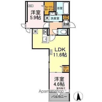 （仮称）足立区六町２丁目ＰＪⅡ[2LDK/51.99m2]の間取図