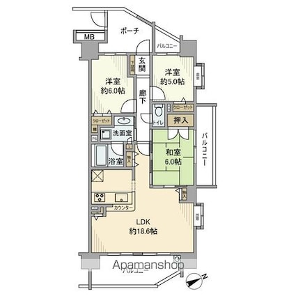 コスモプレイス町屋[3LDK/78.08m2]の間取図