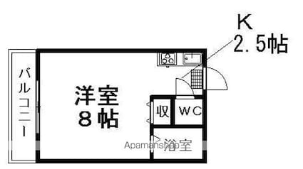 立花グリーンハイツ[1K/20m2]の間取図