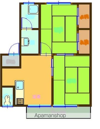 和歌山県和歌山市関戸３丁目[2DK/41.7m2]の間取図