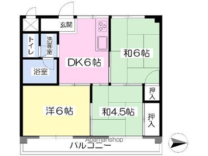 越智タウンハイツ[3DK/46.36m2]の間取図
