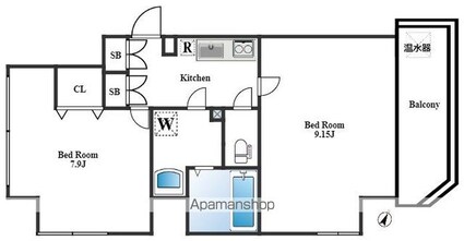 クレアール巣鴨[2K/41.92m2]の間取図
