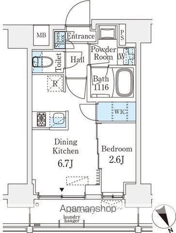 【中央区八丁堀のマンションの間取り】