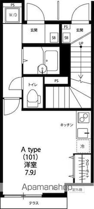 リブリ・カーサ品川南[1R/23.44m2]の間取図