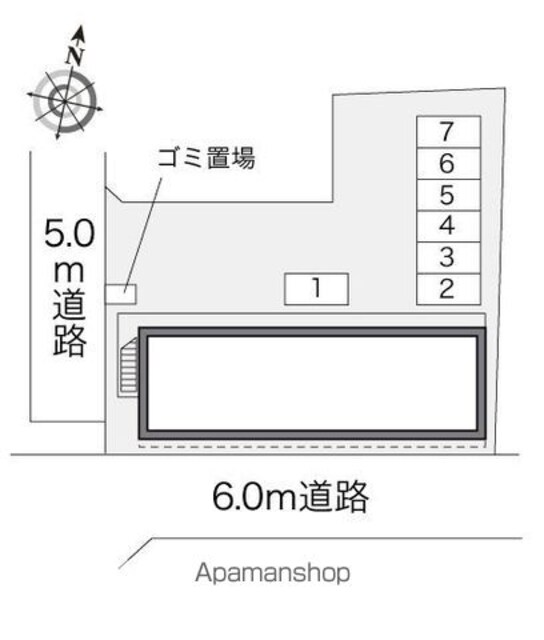 レオパレスシーナ[1K/19.87m2]の配置図