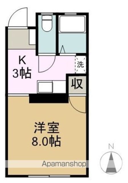 ハイツ佐紀[1K/25m2]の間取図