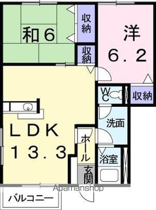 香川県高松市鶴市町[2LDK/58.58m2]の間取図