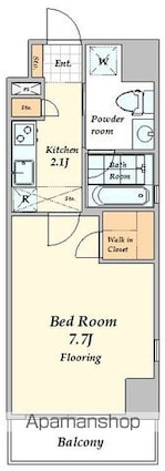 エスタート新宿[1K/25.03m2]の間取図