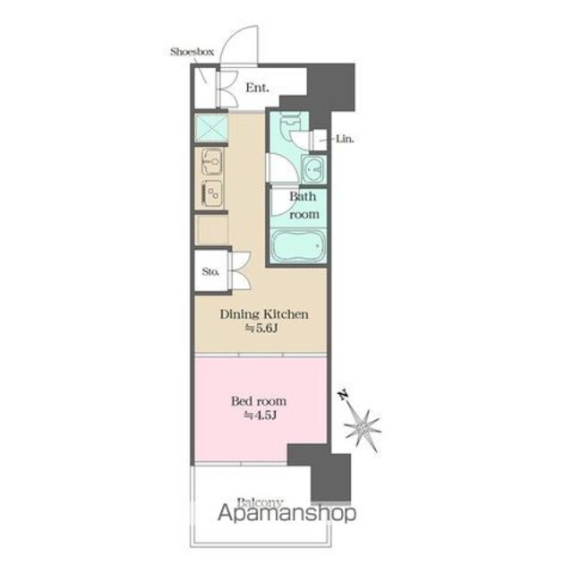 ウエリスアーバン水天宮前[1DK/26.1m2]の間取図
