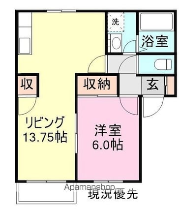 ブルーエンジェル[1LDK/44.71m2]の間取図