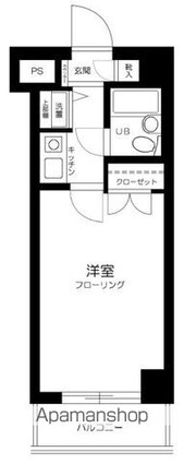 東京都世田谷区瀬田２丁目[1K/18.36m2]の間取図