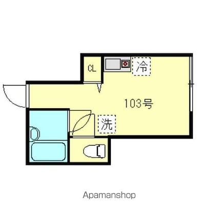 ネオス葛西[1R/16.43m2]の間取図