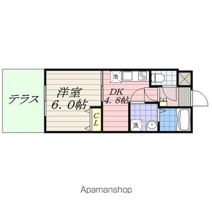 プライディア幕張[1DK/26.33m2]の間取図