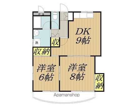 サニーハイツ[2DK/55.8m2]の間取図
