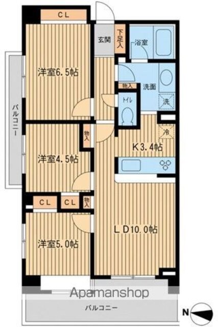 グランカーサ両国壱番館[3LDK/66.66m2]の間取図