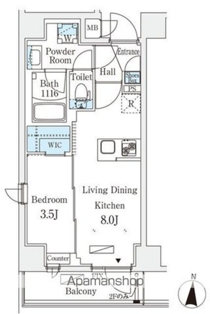 リテラス住吉[1LDK/30.03m2]の間取図