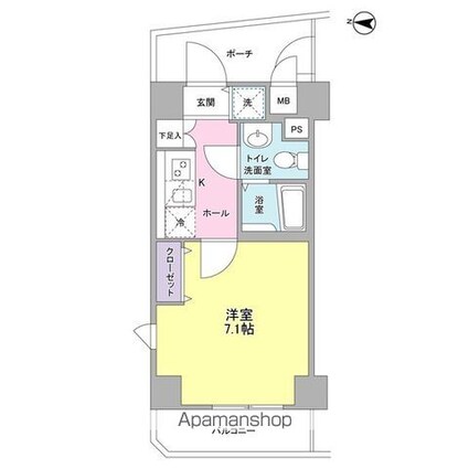 フィオリトゥーラ三軒茶屋ステーションフロント[1K/23.12m2]の間取図