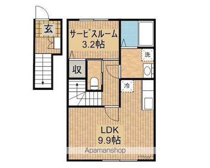 ベルメゾン・ラクＧ[1R/39.1m2]の間取図