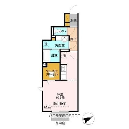 シャルム[1R/32.45m2]の間取図