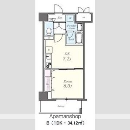 コンセール葵[1DK/34.12m2]の間取図
