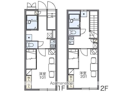 レオパレスなでしこ[1K/26.08m2]の間取図
