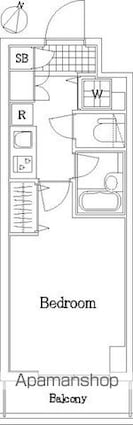 メインステージ中村橋[1K/22.08m2]の間取図