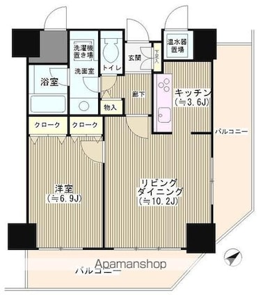 トレステージ目黒[1LDK/50.35m2]の間取図