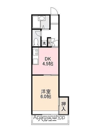 ヴィラ・アンソレイエ亀田町[1DK/32.27m2]の間取図