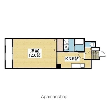 日正山越ハイツ１[1K/35.5m2]の間取図