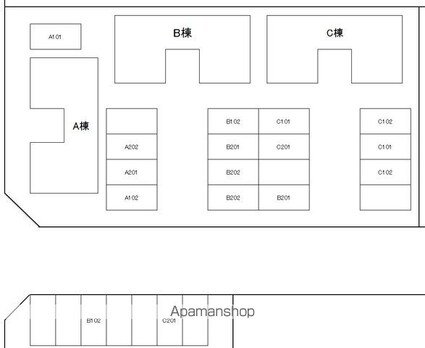 ローズキャッスルＡ棟[2DK/39.75m2]の配置図