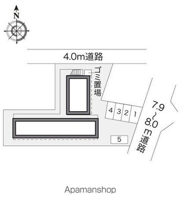 レオパレス三矢小台２０００[1K/19.87m2]の配置図
