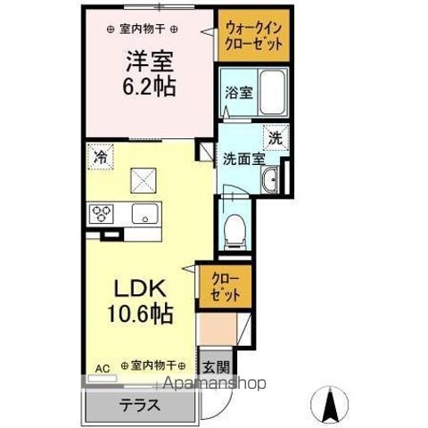 国立市東のアパートの間取り