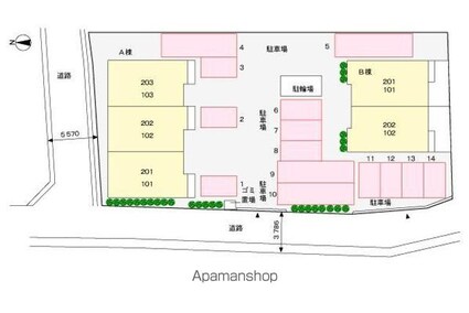 ル・レーヴＢ[2LDK/57.22m2]の配置図