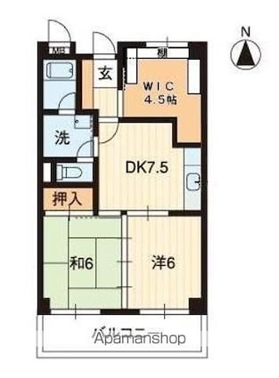 ノースポイントハイツ[2SDK/52.85m2]の間取図