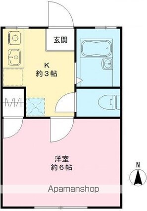 ハイツ蘭[1K/23.73m2]の間取図