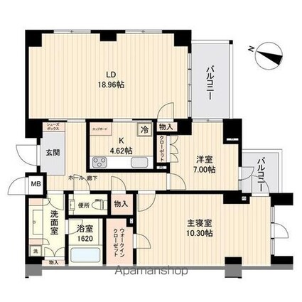 エスティメゾン白金台[2LDK/106.57m2]の間取図