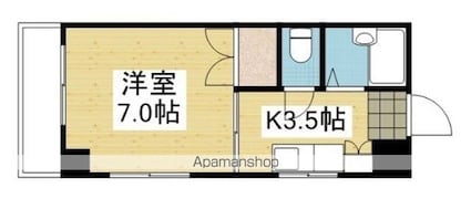 サントピア山越[1K/23.14m2]の間取図