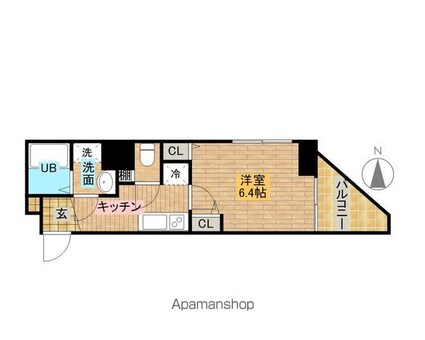 ＤｅＬＣＣＳ西池袋[1K/22.63m2]の間取図