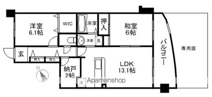ロータリーマンション西大津ラクスヒルズ[2LDK/65.29m2]の間取図