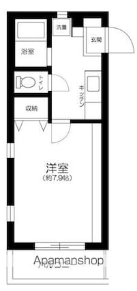 東京都北区滝野川２丁目[1K/25.72m2]の間取図