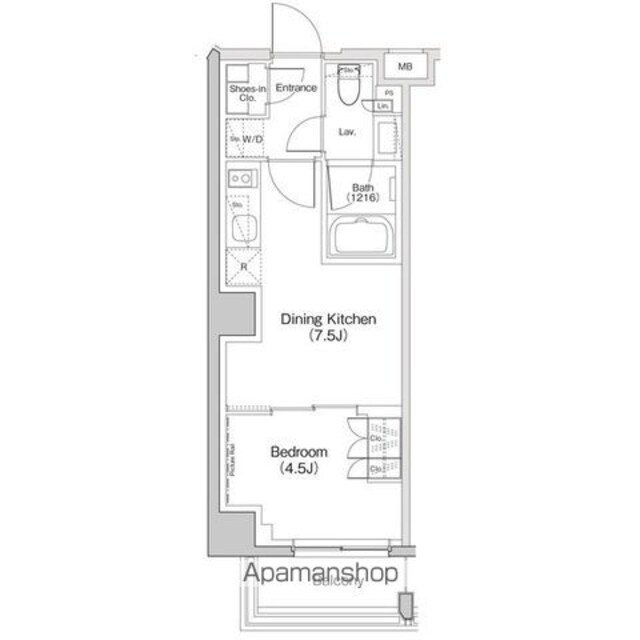 ザ・パークハビオ下北沢[1DK/28.78m2]の間取図