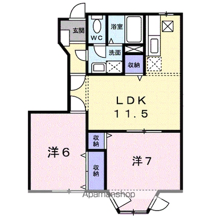 ロワジール[2LDK/53.51m2]の間取図