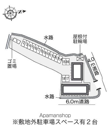 レオパレス二刻[1K/23.18m2]の配置図