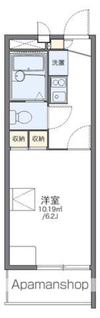 レオパレスＡｄｍｉｒａｔｉｏｎＮＥＸＴ[1K/19.87m2]の間取図