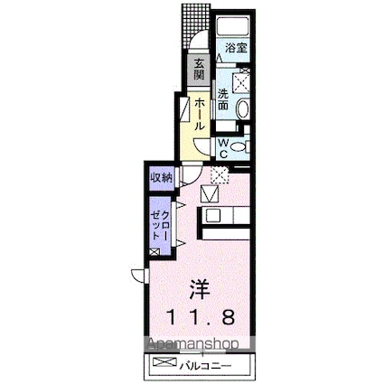 ソレアードⅡＢ[1R/34.15m2]の間取図