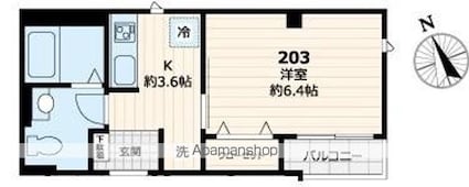 レスポワール東池袋[1K/25.26m2]の間取図