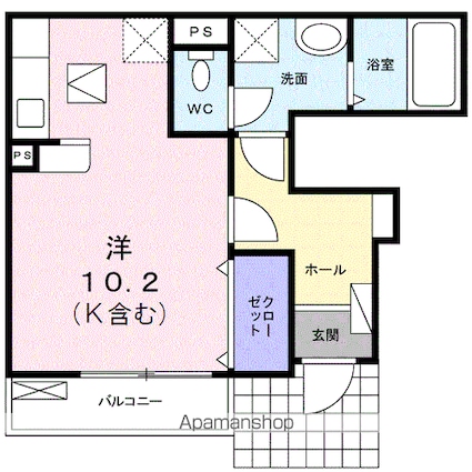 ヴィオラ　Ｍ[1R/31.56m2]の間取図