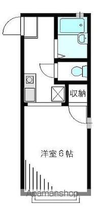 ジュネス浜田山[1K/20.28m2]の間取図